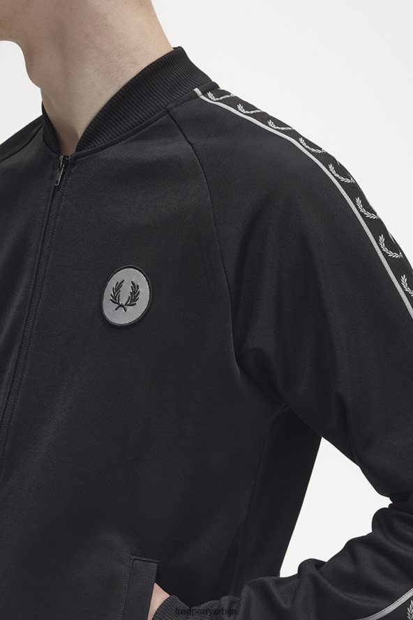 одећу рс Fred Perry мушкарци рефлектујућа јакна са овратником црн 68TD6P16