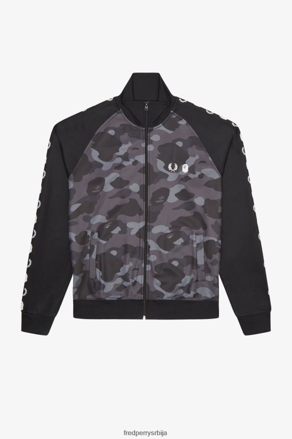 одећу рс Fred Perry мушкарци камуфлажна јакна за стазу црн 68TD6P18