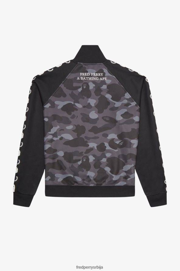 одећу рс Fred Perry мушкарци камуфлажна јакна за стазу црн 68TD6P18