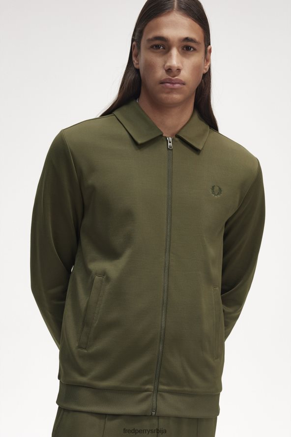одећу рс Fred Perry мушкарци јакна са патент затварачем једнолично зелено 68TD6P23
