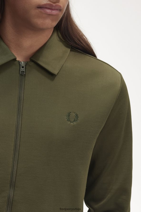 одећу рс Fred Perry мушкарци јакна са патент затварачем једнолично зелено 68TD6P23