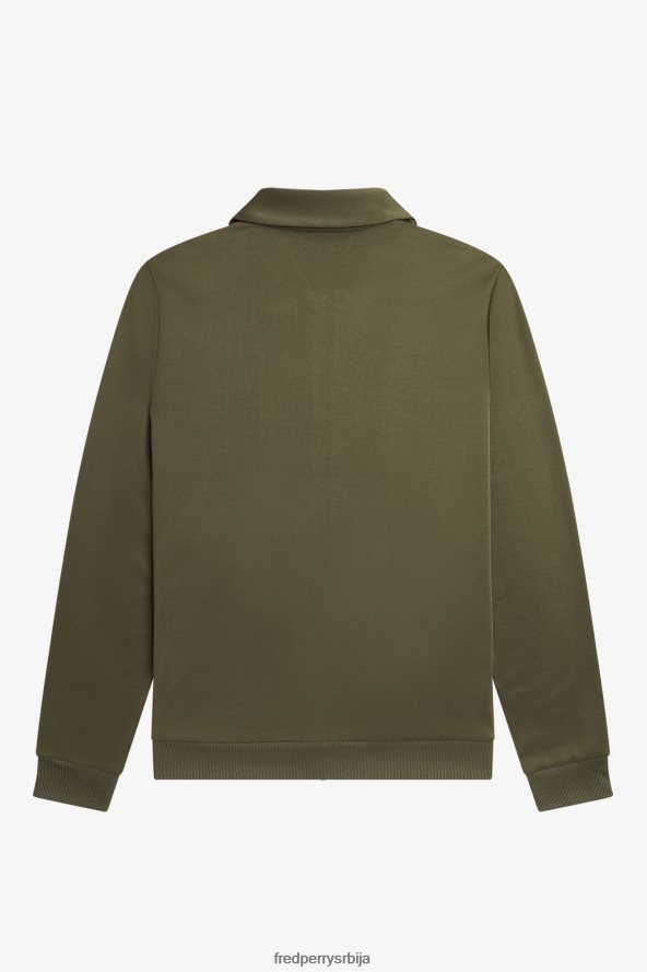 одећу рс Fred Perry мушкарци јакна са патент затварачем једнолично зелено 68TD6P23