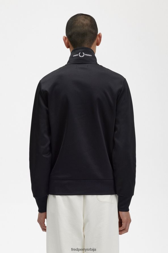одећу рс Fred Perry мушкарци јакна са брендираним крагном црн 68TD6P25