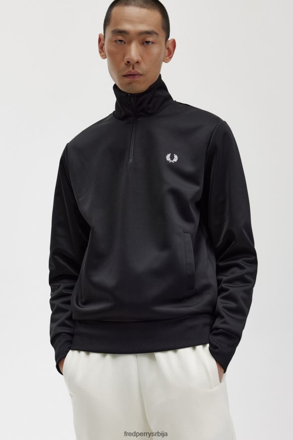одећу рс Fred Perry мушкарци јакна са брендираним крагном црн 68TD6P25