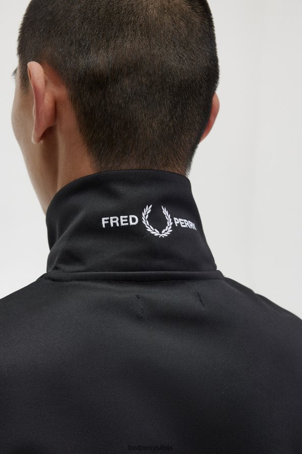 одећу рс Fred Perry мушкарци јакна са брендираним крагном црн 68TD6P25