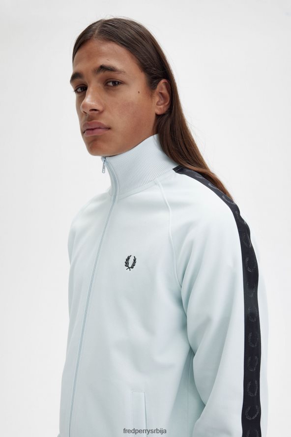 одећу рс Fred Perry мушкарци јакна за стазу са траком у тону светло лед/црно 68TD6P5