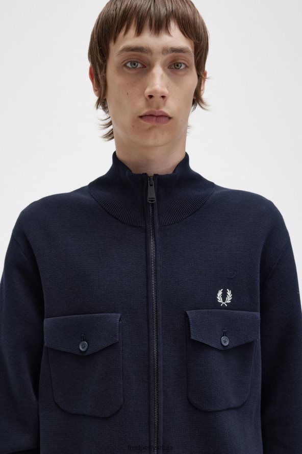 одећу рс Fred Perry мушкарци плетена јакна морнарица 68TD6P6