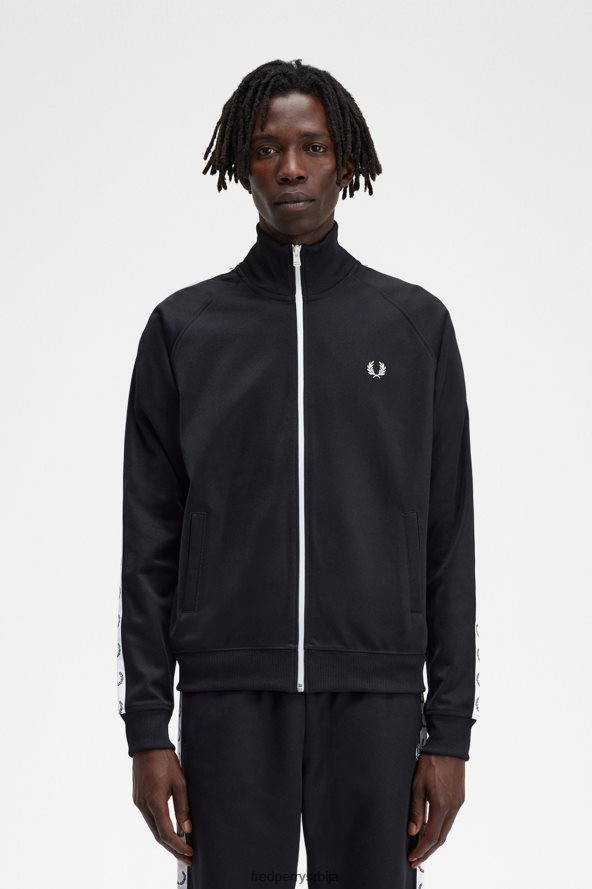одећу рс Fred Perry мушкарци тракаста јакна црн 68TD6P8