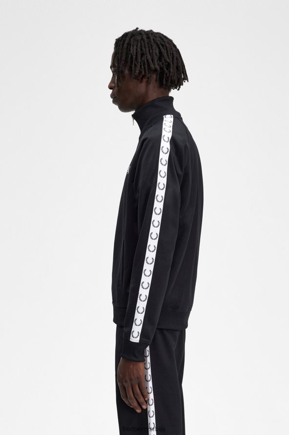 одећу рс Fred Perry мушкарци тракаста јакна црн 68TD6P8