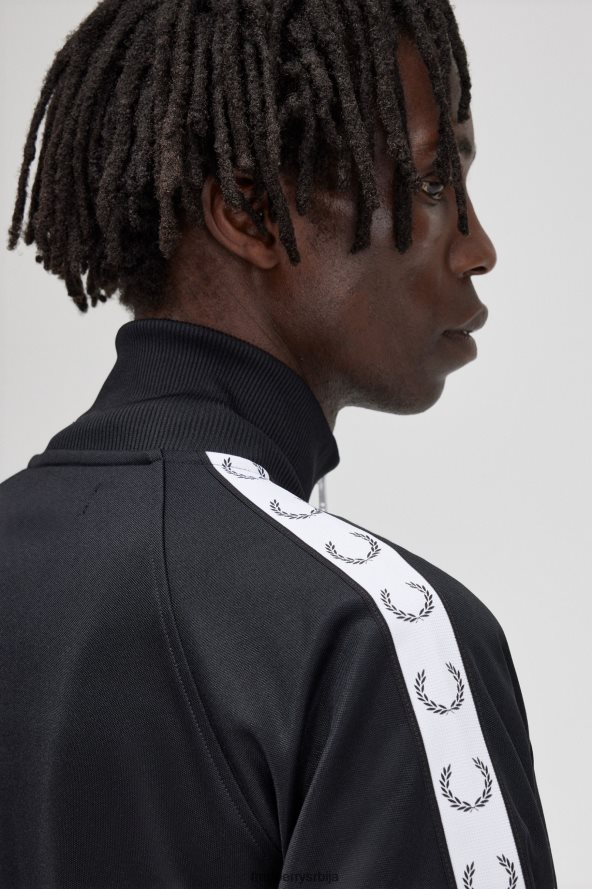 одећу рс Fred Perry мушкарци тракаста јакна црн 68TD6P8