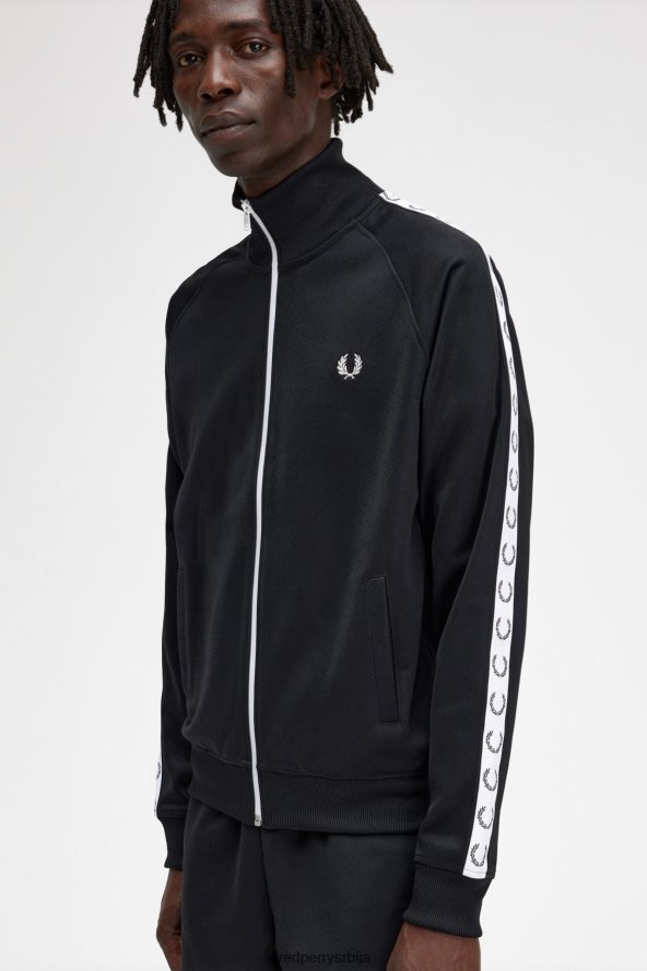 одећу рс Fred Perry мушкарци тракаста јакна црн 68TD6P8