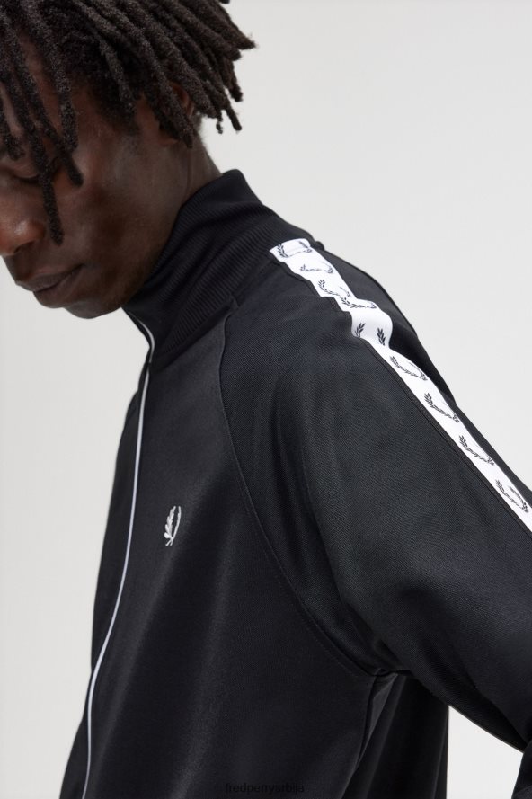 одећу рс Fred Perry мушкарци тракаста јакна црн 68TD6P8