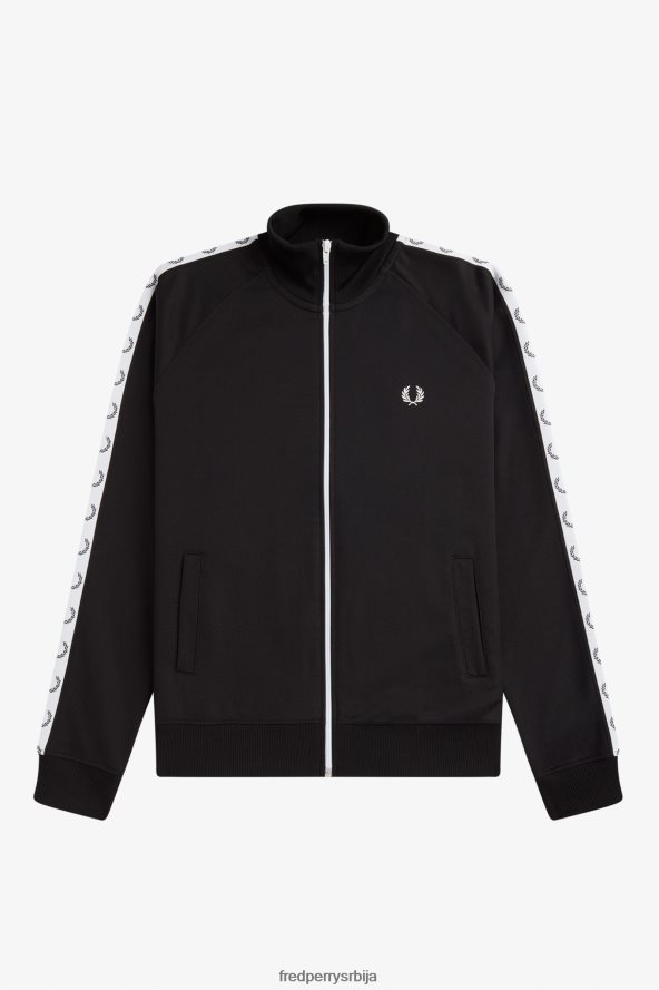 одећу рс Fred Perry мушкарци тракаста јакна црн 68TD6P8