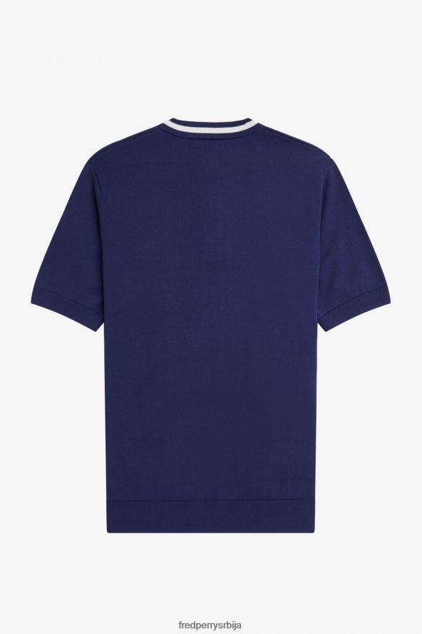 одећу рс Fred Perry мушкарци кабловска плетена хенлеи кошуља француска морнарица 68TD6P433