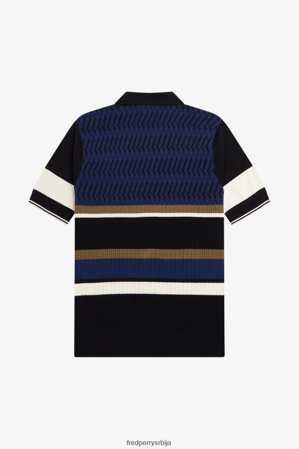 одећу рс Fred Perry мушкарци аргиле панел плетена кошуља француска морнарица 68TD6P435