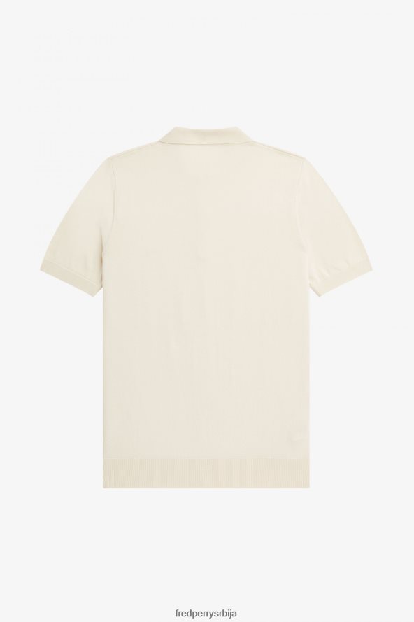 одећу рс Fred Perry мушкарци тонски панел плетена кошуља ецру 68TD6P436