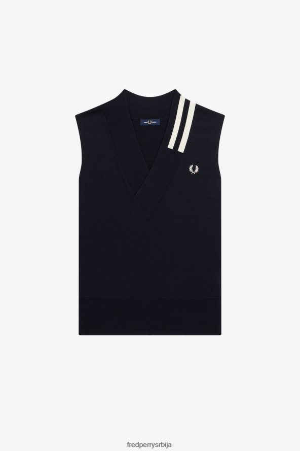 одећу рс Fred Perry мушкарци плетени резервоар са В-изрезом морнарица 68TD6P437