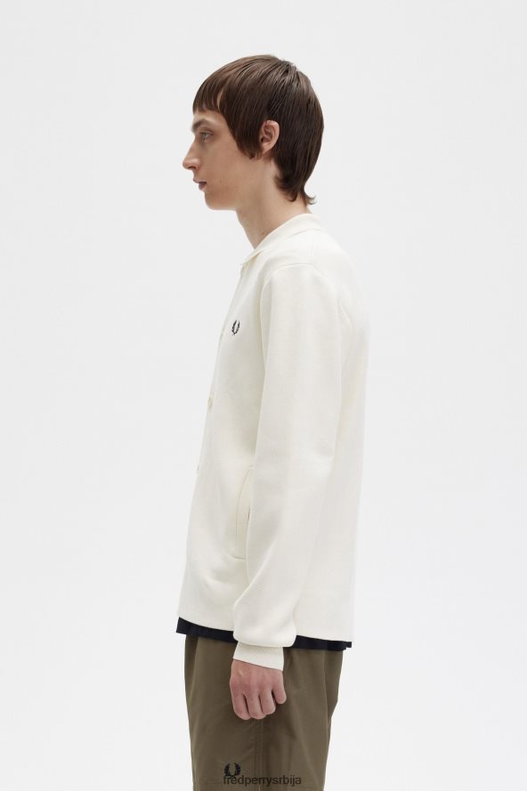 одећу рс Fred Perry мушкарци дугме кроз плетену кошуљу ецру 68TD6P440