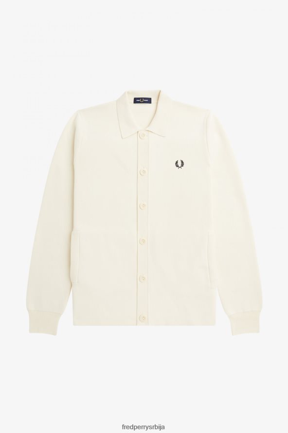 одећу рс Fred Perry мушкарци дугме кроз плетену кошуљу ецру 68TD6P440