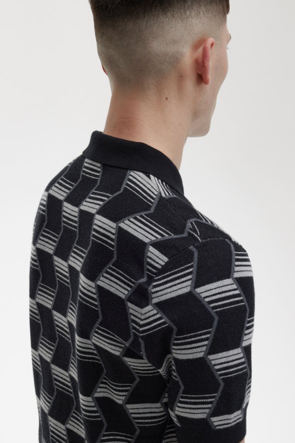 одећу рс Fred Perry мушкарци плетена кошуља на цхеврон пруге осенченог камена 68TD6P442