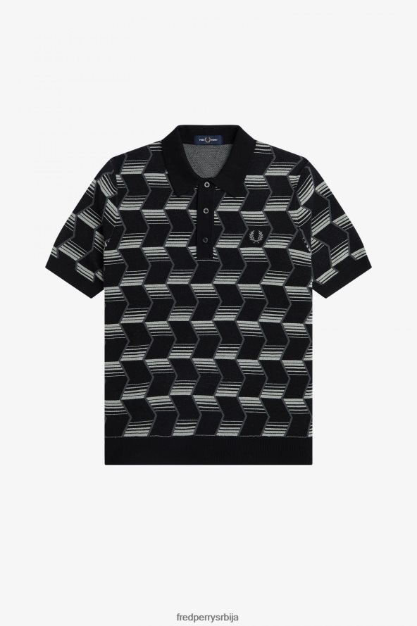 одећу рс Fred Perry мушкарци плетена кошуља на цхеврон пруге осенченог камена 68TD6P442