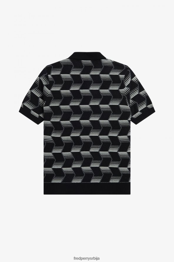 одећу рс Fred Perry мушкарци плетена кошуља на цхеврон пруге осенченог камена 68TD6P442