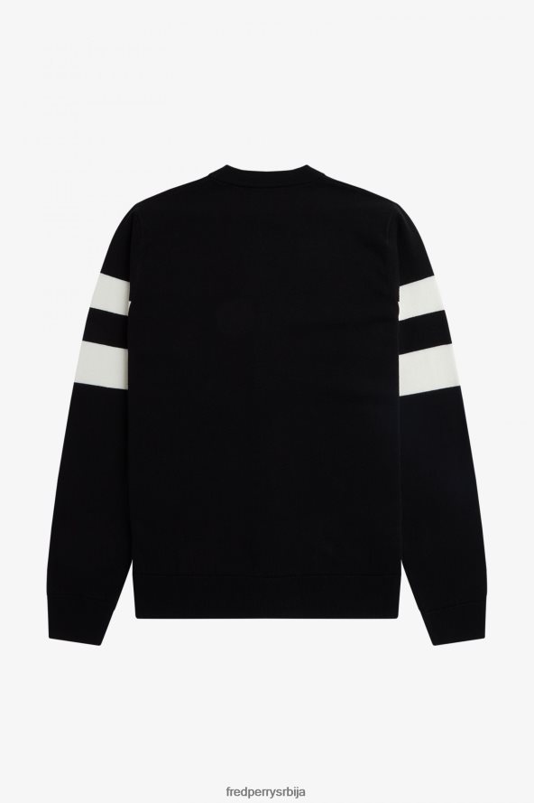одећу рс Fred Perry мушкарци кардиган са врховима рукава црн 68TD6P447