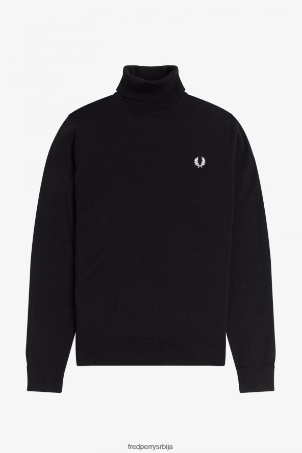 одећу рс Fred Perry мушкарци рол врат џемпер црн 68TD6P450