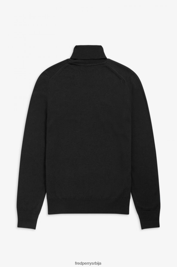 одећу рс Fred Perry мушкарци рол врат џемпер црн 68TD6P450
