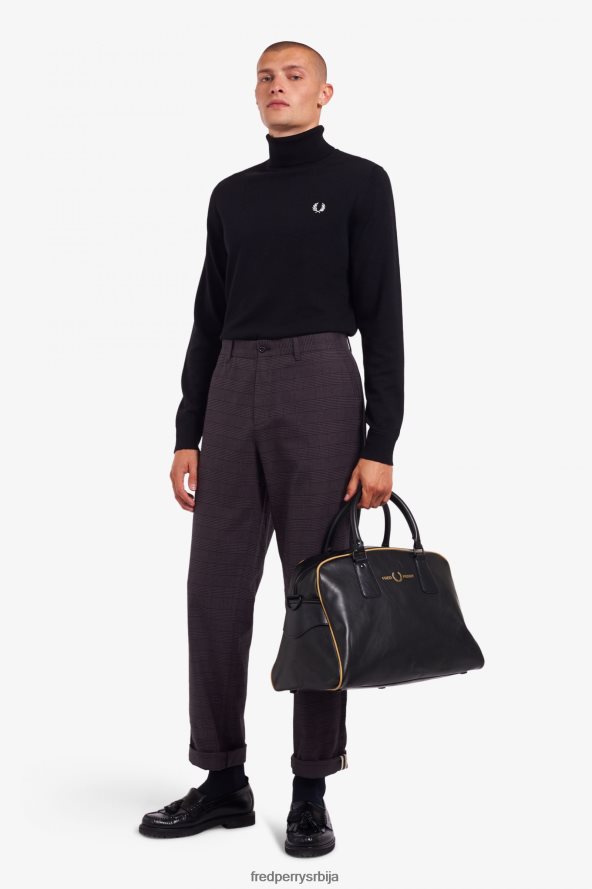одећу рс Fred Perry мушкарци рол врат џемпер црн 68TD6P450