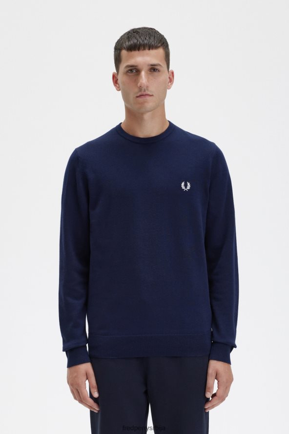 одећу рс Fred Perry мушкарци класични џемпер са овратником морнарица 68TD6P451