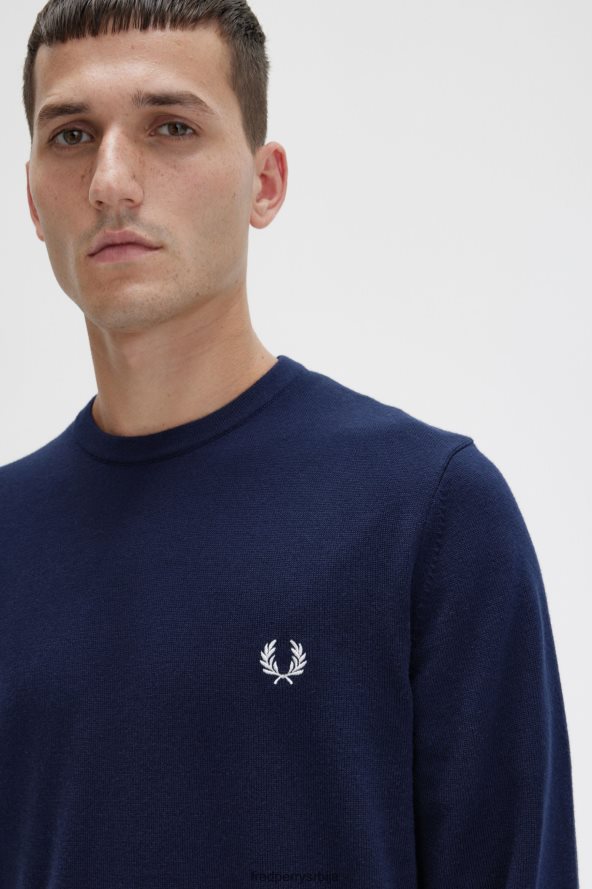 одећу рс Fred Perry мушкарци класични џемпер са овратником морнарица 68TD6P451