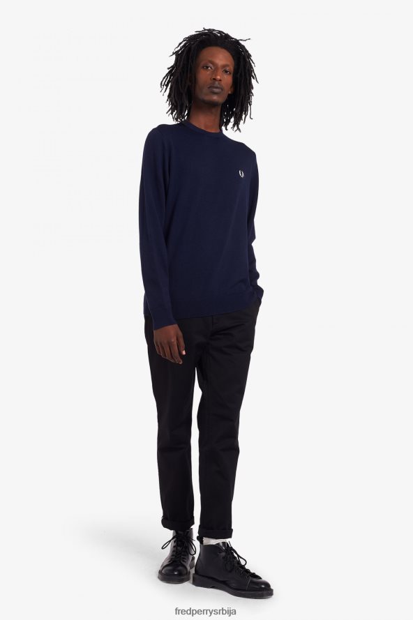 одећу рс Fred Perry мушкарци класични џемпер са овратником морнарица 68TD6P451