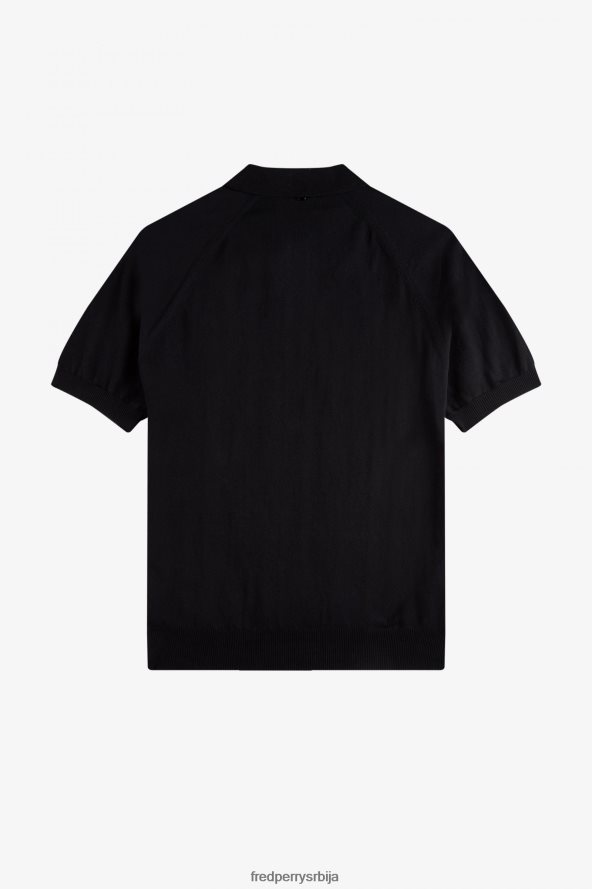 одећу рс Fred Perry мушкарци плетена кошуља са раглан рукавима црно/шампањац 68TD6P454
