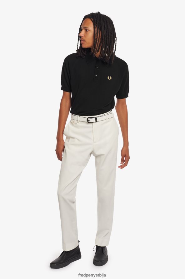 одећу рс Fred Perry мушкарци плетена кошуља са раглан рукавима црно/шампањац 68TD6P454