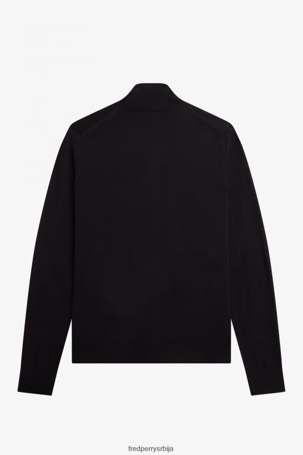 одећу рс Fred Perry мушкарци класични кардиган са патентним затварачем црн 68TD6P459