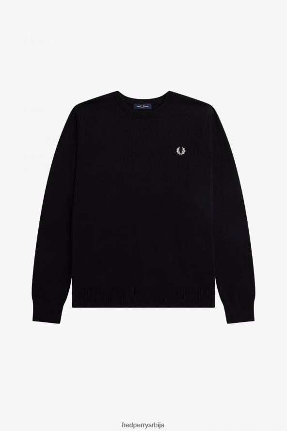 одећу рс Fred Perry мушкарци графички џемпер од ловоровог венца црн 68TD6P460