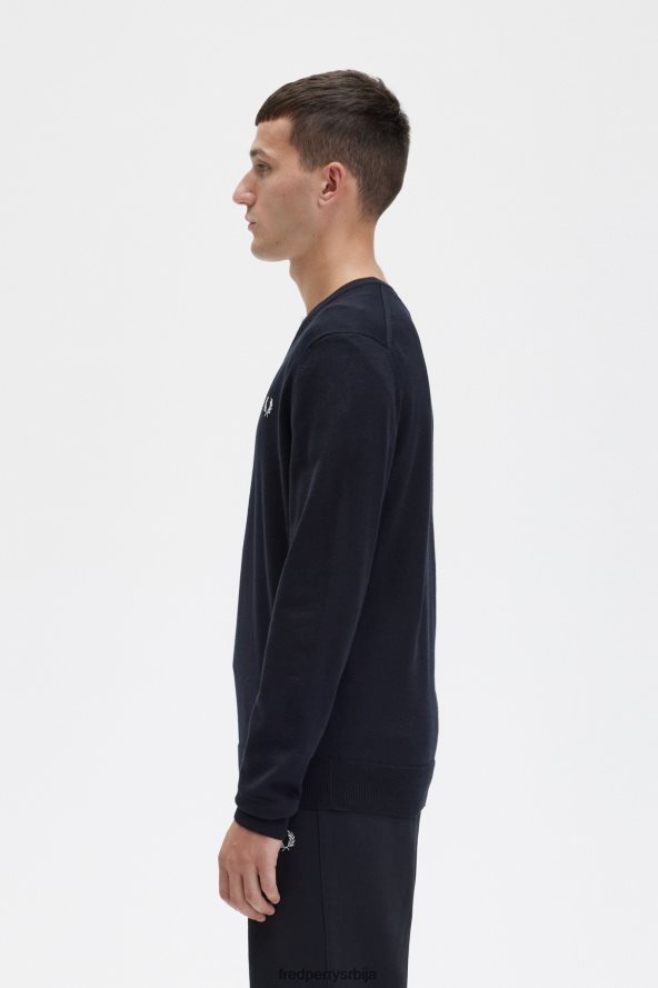 одећу рс Fred Perry мушкарци класични џемпер с в изрезом црн 68TD6P461