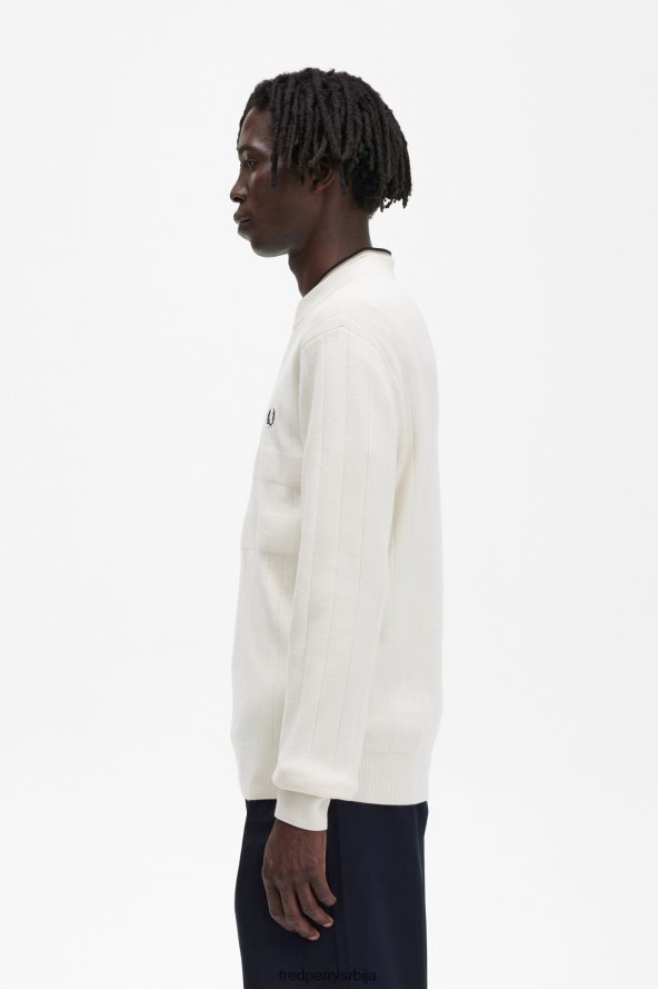 одећу рс Fred Perry мушкарци џемпер са округлим изрезом у тону ецру 68TD6P464