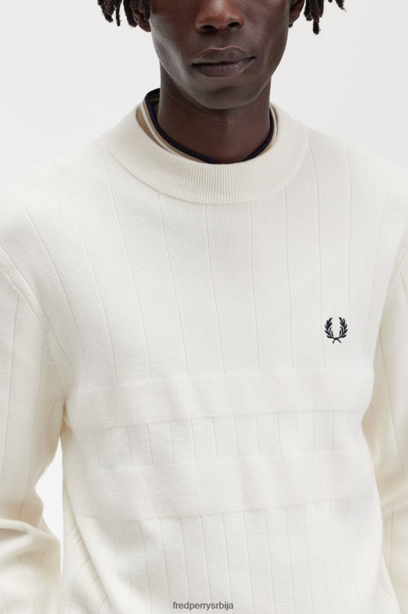 одећу рс Fred Perry мушкарци џемпер са округлим изрезом у тону ецру 68TD6P464
