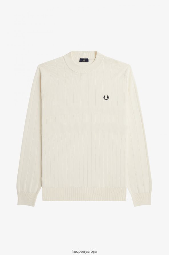 одећу рс Fred Perry мушкарци џемпер са округлим изрезом у тону ецру 68TD6P464