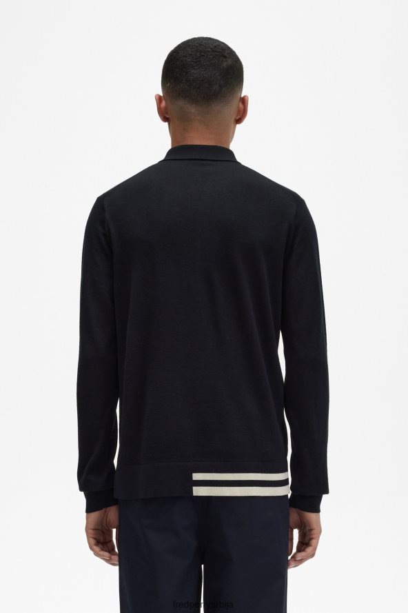 одећу рс Fred Perry мушкарци плетена кошуља са полу патентним затварачем овсена каша 68TD6P467