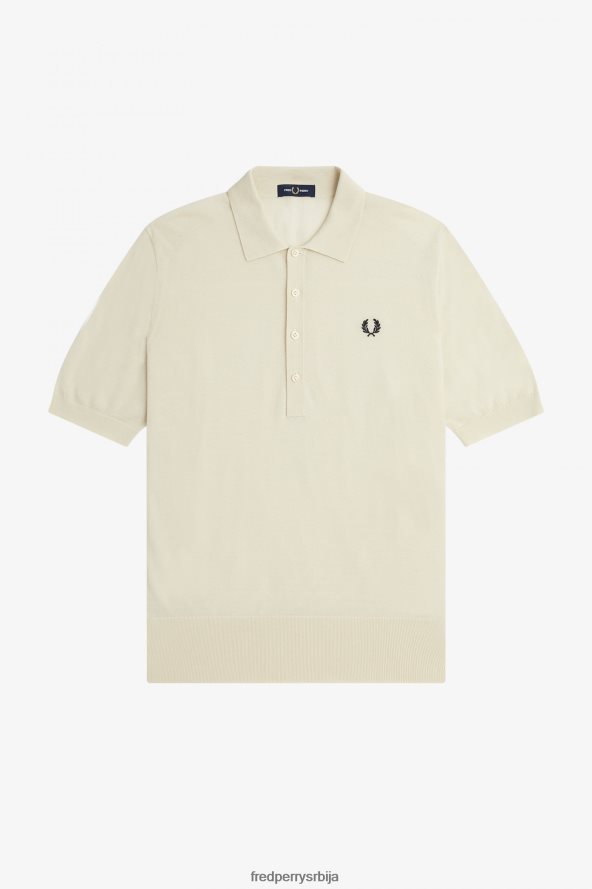 одећу рс Fred Perry мушкарци плетена кошуља кратких рукава овсена каша 68TD6P469