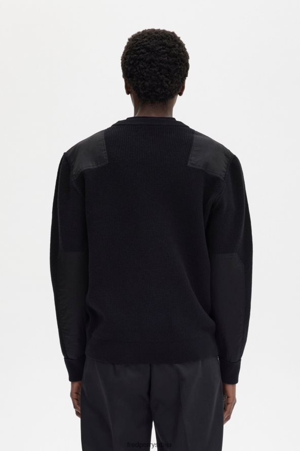 одећу рс Fred Perry мушкарци штампани џемпер црн 68TD6P473