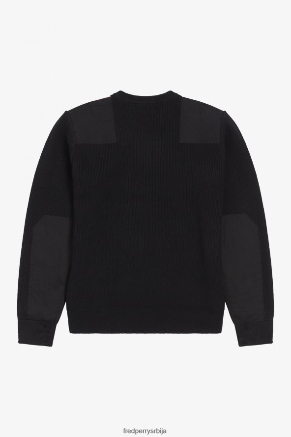одећу рс Fred Perry мушкарци штампани џемпер црн 68TD6P473