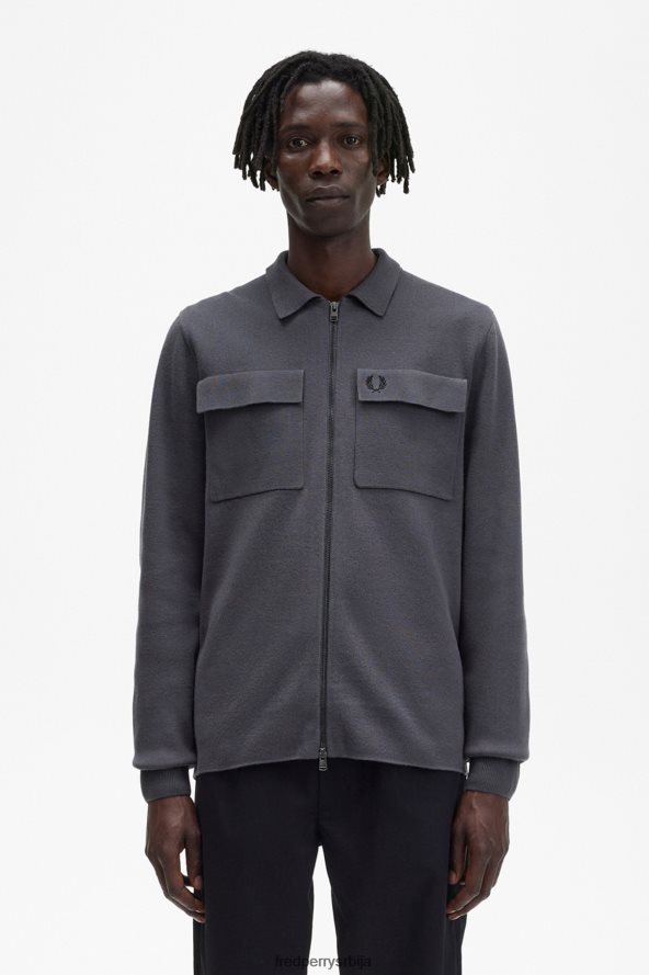 одећу рс Fred Perry мушкарци кардиган са графичким принтом гунметал 68TD6P474