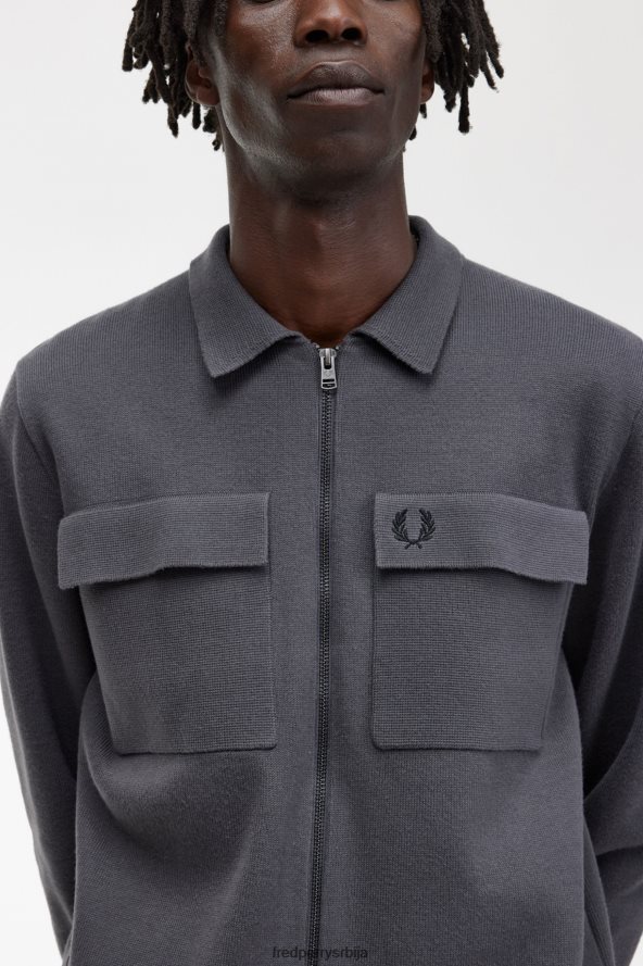 одећу рс Fred Perry мушкарци кардиган са графичким принтом гунметал 68TD6P474