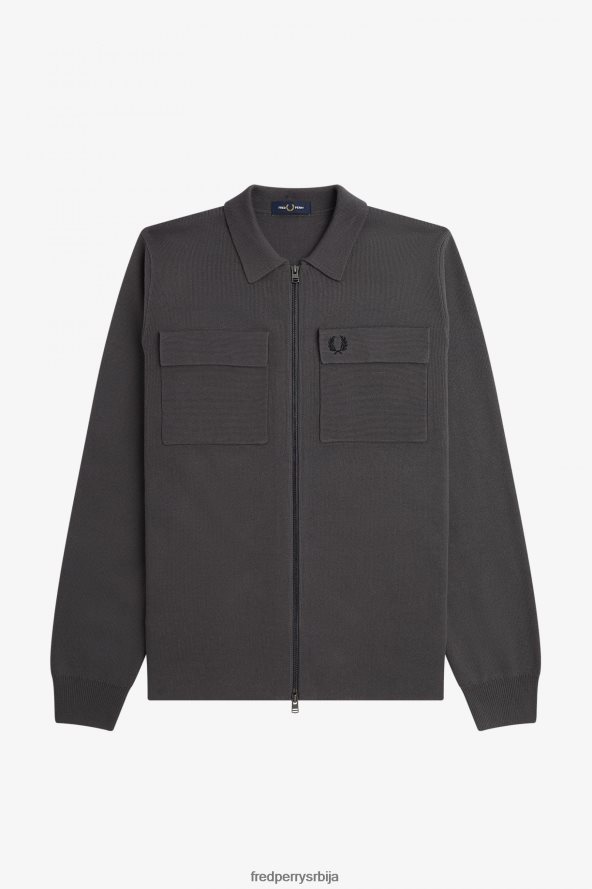 одећу рс Fred Perry мушкарци кардиган са графичким принтом гунметал 68TD6P474