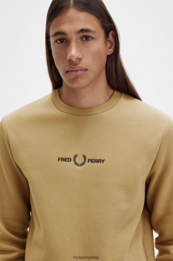 одећу рс Fred Perry мушкарци извезена дуксерица топли камен 68TD6P30