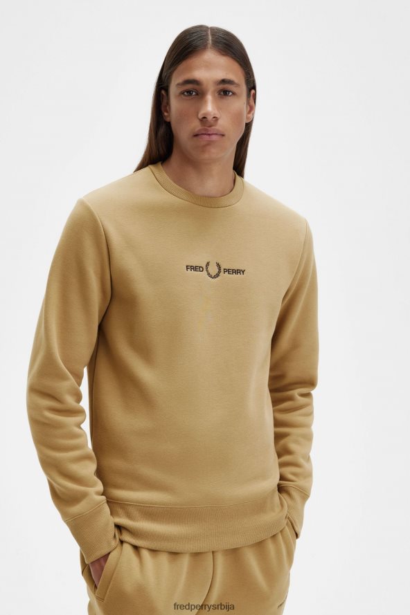 одећу рс Fred Perry мушкарци извезена дуксерица топли камен 68TD6P30